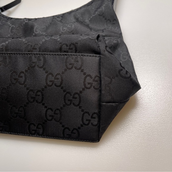 Gucci black tote bag canvas GG sac hobo shoulder bag - Picture 12 of 12